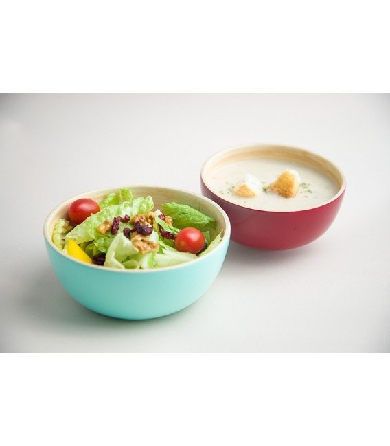 Natural Bamboo Bowl with foot (S)